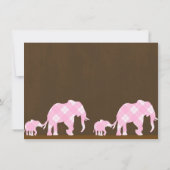 Roze olifanten Bruin Trendy Modern Baby shower Kaart (Achterkant)