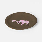 Roze olifanten Bruin Trendy Modern Baby shower Papieren Bordje (Gekanteld)