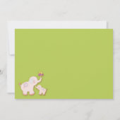 Roze olifanten foto verjaardagsfeestje kaart (Achterkant)