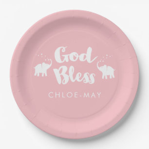 Roze olifanten godslasterlijk slaafs/Dedicatie Papieren Bordje