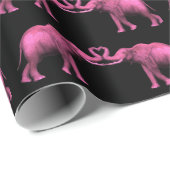 Roze olifanten in liefde cadeaupapier (Rol Hoek)