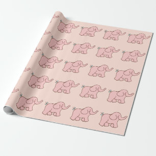 Roze Olifanten Inpakpapier