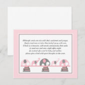 Roze olifanten Invoegen voor Boek Baby shower Uitnodiging Briefkaart (Voorkant / Achterkant)