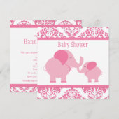 Roze olifanten kaart (Voorkant / Achterkant)