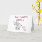 Roze olifanten Kijk wat er komt Kaart (Gele Bloem)