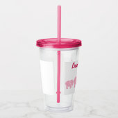 Roze olifanten met aangepaste naam acryl drinkbeker (Rechts)