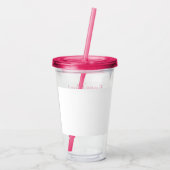 Roze olifanten met aangepaste naam acryl drinkbeker (Achterkant)