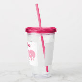 Roze olifanten met aangepaste naam acryl drinkbeker (Links)