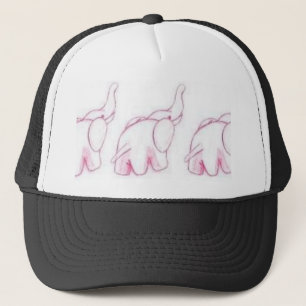 Roze olifanten op parade trucker pet