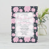 Roze olifanten Schudder voor baby's Kaart (Staand voorkant)