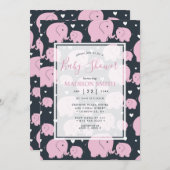 Roze olifanten Schudder voor baby's Kaart (Voorkant / Achterkant)