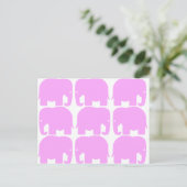 Roze olifanten Silhouette Briefkaart (Staand voorkant)