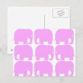 Roze olifanten Silhouette Briefkaart (Voorkant / Achterkant)
