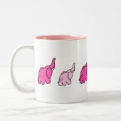 Roze olifanten tweekleurige koffiemok (Links)