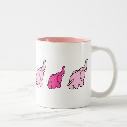 Roze olifanten tweekleurige koffiemok (Rechts)