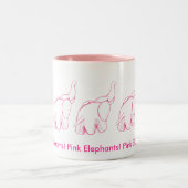 Roze olifanten tweekleurige koffiemok (Center)