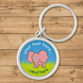 Roze olifantencartoon sleutelhanger