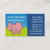 Roze olifantencartoon visitekaartje (Voorkant)