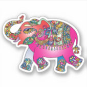 roze olifantencontour sticker (Voorkant)