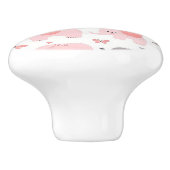 Roze Olifantendorp Keramische Deurkruk Knop (Zijkant)