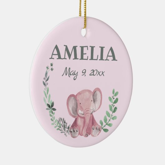 Roze olifantenkeramisch Ornament (Rechts)