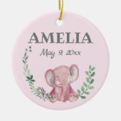 Roze olifantenkeramisch Ornament (Voorkant)