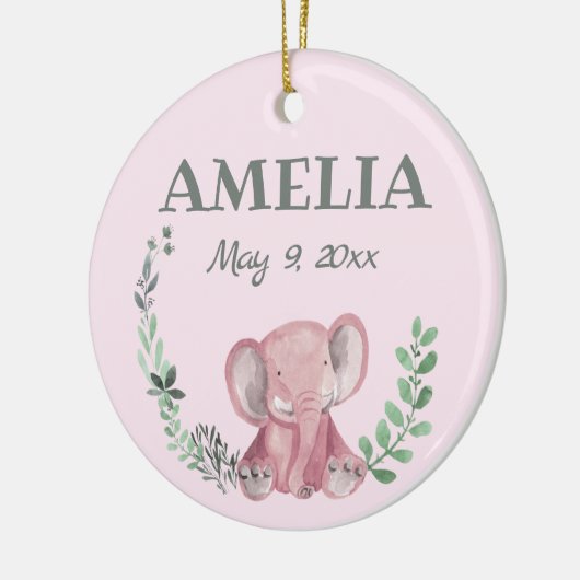 Roze olifantenkeramisch Ornament (Links)