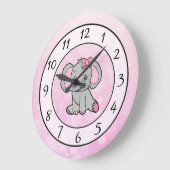 Roze olifantenkinderdagverblijf of kinderdagverbli grote klok (Hoek)