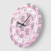 Roze olifantenkinderdagverblijf of kinderdagverbli grote klok (Hoek)