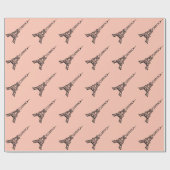 roze olifantenpapier cadeaupapier (Vlak)