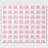 Roze olifantenpatroon cadeaupapier (Vlak)
