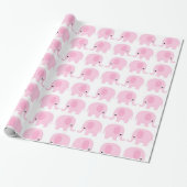 Roze olifantenpatroon cadeaupapier (Uitgerold)