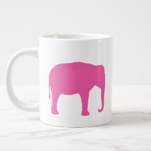 Roze olifantensilhouetten grote koffiekop