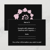 Roze olifantenspiraal. RSVP kaartje (Voorkant / Achterkant)