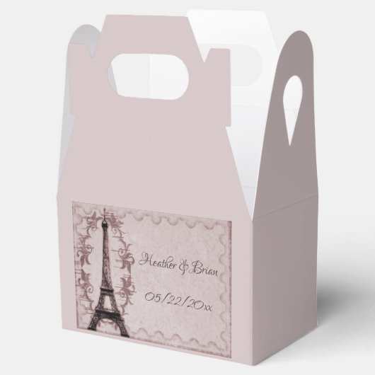 Roze olifantentoren voor weddenschap bedankdoosjes (Geopend)