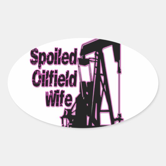 Roze olifield Wife Ovale Sticker (Voorkant)