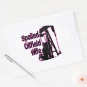 Roze olifield Wife Ovale Sticker (Envelop)