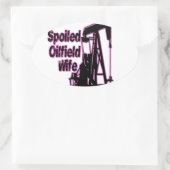 Roze olifield Wife Ovale Sticker (Tas)