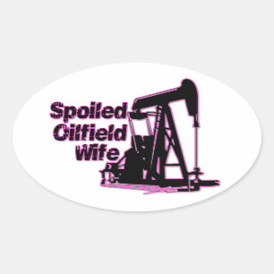 Roze olifield Wife Ovale Sticker