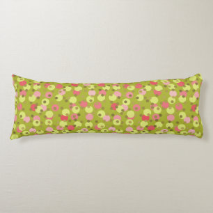 roze, olijf, bleekgoud en erwten groene polka stip lichaamskussen