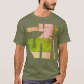 Roze Olijfgroen Geometrische Tribal Art Abstract T-shirt (Voorkant)