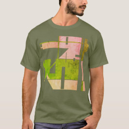 Roze Olijfgroen Geometrische Tribal Art Abstract T-shirt