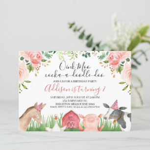 Roze olijventeeltdieren Birthday Kaart