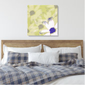 Roze Olive Green Daisy Floral Art Canvas Afdruk (Insitu (Slaapkamer))