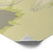Roze Olive Green Daisy Floral Art Poster (Hoek)