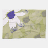 Roze Olive Green Daisy Floral Art Theedoek (Horizontaal)
