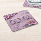 Roze Olivia Onderzetter Set (Schuin)