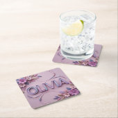 Roze Olivia Roze Bloemen Onderzetter Set (Insitu)