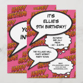 Roze om het even welke Leeftijd Happy Birthday Par Kaart (Voorkant / Achterkant)