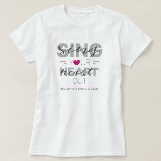 Roze om je hart uit te steken t-shirt (Design voorkant)